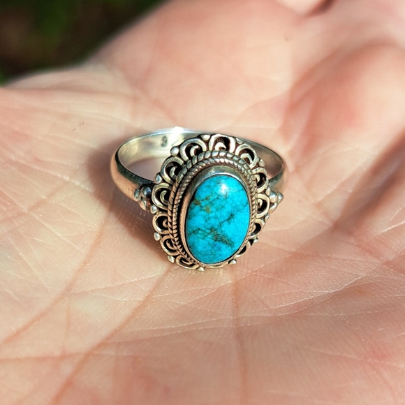 Sterling Silver Persian Turquoise Ring - Picture 2 of 7